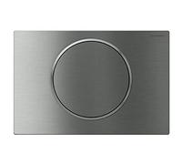 Plaque d'actionnement Sigma 10 Round 115758SN5 Plaque/bouton en acier inoxydable brossé, poli, acier inoxydable, pour chasse Geberit eau-arrêt-chasse d'eau