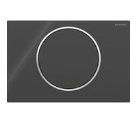 Plaque d'actionnement ronde Sigma 10 Geberit 115758KM5 noire, chromée brillante