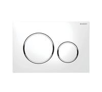 Geberit Sigma20 plaques de déclenchement pour rinçage à 2 quantités, rond, 115882KJ1, Couleur: blanc / chromé brillant - CM