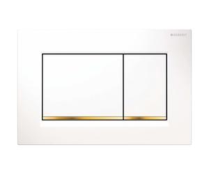 Geberit Sigma20 bouton de chasse d'eau pour WC blanc-doré 115.883.KK.1