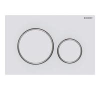 Geberit Sigma20 plaque de commande - chasse à 2 boutons - ronde - blanc mat chrome 115.882.JT.1