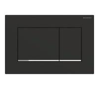 Geberit Sigma20 plaque de commande - chasse à 2 touches - carré - chrome noir mat 115.883.14.1