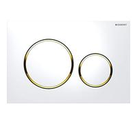 Geberit Sigma 20 Plaque d'actionnement ronde 115882KK1 blanc / plaqué or