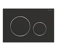 Geberit Sigma20 plaque de déclenchement - chasse à 2 touches - ronde - noir mat chrome 115.882.14.1