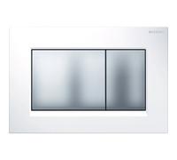 Geberit Sigma20 plaques de déclenchement, pour rinçage à 2 quantités, rectangulaire, 115.883.KL.1, Couleur: blanc/chrome mat/chrome mat/chrome mat