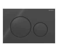 Geberit Sigma 20 115882DW1 Plaque / bouton noir, anneau noir mat, pour double chasse