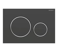 Plaque d'actionnement ronde Sigma 20 Geberit 115882141 Plaque et boutons peints en noir mat