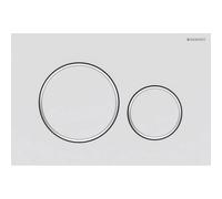 Geberit Plaque d'actionnement Sigma 20 ronde – Plaque et boutons laqués blanc mat