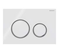 Geberit Sigma21 - Plaque de commande pour WC avec pour chasses d'eau à 2 volumes blanc / blanc/chrome ultra brillant