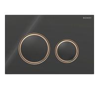 Plaque de commande Geberit Sigma21 pour rinçage à 2 quantités, couleur métal or rouge, 115.650., Coloris: or rouge / noir - 115.650.SJ.1