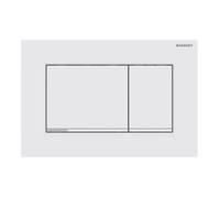 Plaque de fixation Geberit Sigma30, pour rinçage à 2 quantités, Coloris: laqué blanc mat, revêtement easy-to-clean / chromé brillant - 115.883.JT.1