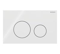 Plaque de commande Geberit Sigma 40 Round 115628SI1, ronde, blanche, pour double chasse d'eau