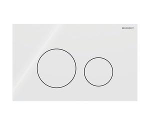 Geberit Sigma40 plaque de commande - chasse à 2 boutons - extra plate - boutons ronds - verre - blanc 115.628.SI.1