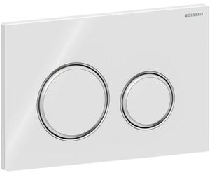Geberit Sigma50 bouton de chasse d'eau pour WC chrome brillant-blanc 115.884.SI.1