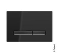 Geberit Plaque d'actionnement Sigma 50 Square 115671DW2 noire, bouton noir chromé, double chasse