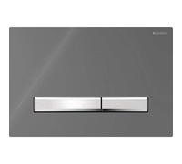 Plaque de fixation Geberit Sigma50 pour rinÃ§age Ã 2 quantitÃ©s, Coloris: Verre fumÃ© miroir - 115.788.SD.2