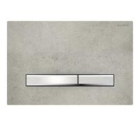 Geberit Sigma50 plaques de déclenchement pour rinçage à 2 quantités, couleur métal chromé, anguleux, 115.788.JV.2, Couleur: chromé / aspect béton