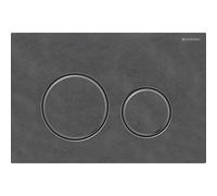 Plaque d'actionnement ronde Sigma 50 Geberit Plaque/bouton Mustang ardoise, anneau noir chromé, pour chasse d'eau 2 mégawatts