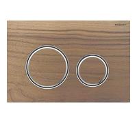 Geberit Sigma50 plaques de déclenchement, pour rinçage à 2 quantités, couleur métal chromé, rond, 115.884.JX.1, Couleur: chromé / noyer américain