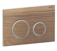 Geberit Plaque d'actionnement Sigma 50 ronde – bouton chromé, noyer, anneau chromé