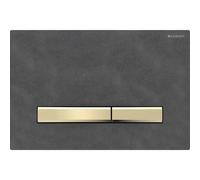 Geberit Sigma50 plaques de déclenchement, pour rinçage à 2 quantités, couleur métal laiton, 115672JM2, Couleur: laiton / ardoise Mustang - CM