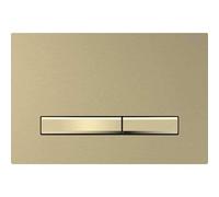 Geberit Sigma 50 Square Plaque d'actionnement 115672QF2 Plaque de recouvrement en laiton brossé, plaque/bouton en laiton, pour double chasse