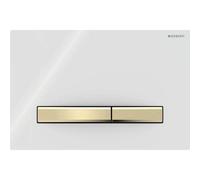 Geberit Sigma 50 Square plaque d'actionnement 115672112 plaque de recouvrement blanc , plaque/bouton en laiton, pour double chasse