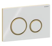 Geberit Plaque de commande Sigma21 – rinçage 2 quantités – métal laiton, laiton/blanc 115.652.SI.1