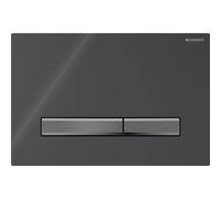 Geberit Sigma50 plaques de déclenchement, pour rinçage à 2 quantités, couleur métal noir chromé, anguleux, 115671DW2, Couleur: noirchromé / noir - CM