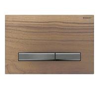 Plaque de commande Geberit Sigma50, pour rinÃ§age Ã 2 quantitÃ©s, couleur mÃ©tal noir chromÃ©, Coloris: chrome noir / noyer amÃ©ricain - 115.671.JX.2