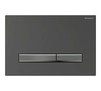 Plaque de commande Geberit Sigma50, pour rinÃ§age Ã 2 quantitÃ©s, couleur mÃ©tal noir chromÃ©, Coloris: chrome noir / chrome noir brossÃ©, revÃªtement easy-to-clean - 115.671.QD.2
