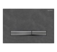 Geberit Sigma50 plaques de déclenchement, pour rinçage à 2 quantités, couleur métal noir-chrome, 115671JM2, Couleur: chrome noir / ardoise Mustang - CM