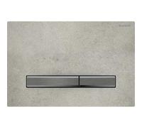 Geberit Sigma50 plaques de déclenchement, pour rinçage à 2 quantités, couleur métal noir-chrome, 115.671.JV.2, Couleur: chrome noir / aspect béton