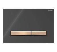 Geberit Sigma 50 Square Plaque d'actionnement 115670DW2 Plaque de recouvrement noire, plaque/bouton or rose, pour double chasse