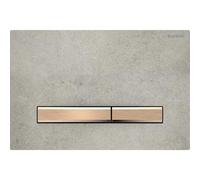 Geberit Sigma 50 Square Plaque d'actionnement 115670JV2 Plaque de recouvrement aspect béton, plaque/bouton or rose, pour double chasse