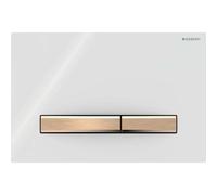 Geberit Sigma 50 Square plaque d'actionnement 115670112 plaque de recouvrement blanc , plaque/bouton or rose, pour double chasse