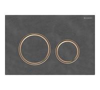 Plaque de déclenchement ronde Sigma 50 Geberit Plaque/bouton Mustang ardoise, anneau or rose, pour chasse d'eau 2 mégawatts