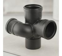 Geberit arbre en PP Silent 390463141 DN 90/75/90, 87,5 degrés, droite, optimisé pour le son
