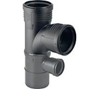 Geberit Silent PP double branchement 390556141 DN 100/90/50, 87,5 degrés, optimisation sonore, rayon intérieur