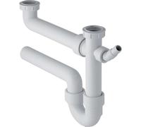 Geberit siphon pour tuyau coudé 152715111 11/2 "x 50 mm, avec Spülbecken , sortie horizontale, pour 2 Spülbecken , blanc