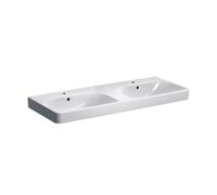 Geberit Smyle Square double vasque 500223011 blanc, 120x48cm, avec trou pour robinetterie et trop-plein