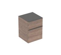Geberit Smyle Square armoire latérale 500357JR1 45x60x47cm, avec 2 tiroirs, structure en bois noyer hickory