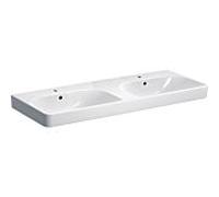 Geberit Double vasque Smyle Square 500223011 120×48 cm blanc, trou pour robinetterie et trop-plein