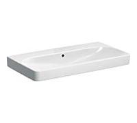 Geberit Lavabo Smyle Square 500250018 blanc KeraTect 90x48 cm sans trou robinetterie trop-plein