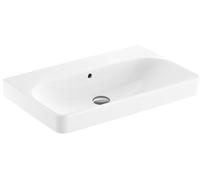 Geberit smyle vasque carrée 75x48x16.5cm 0 trou pour robinet avec trou de trop-plein blanc 500.249.00.2