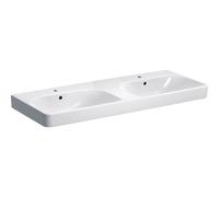 Geberit Smyle Square double vasque 500223011 blanc, 120x48cm, avec trou pour robinetterie et trop-plein