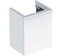 Geberit Smyle Square, meuble sous-lavabo, 500364, 492x617x406mm, avec 1 porte, ouverture à gauche, 500364001, Couleur: Laque brillante blanche - CM
