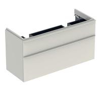 Geberit Smyle Square meuble sous-lavabo pour lavabo double, 500356, 1184x617x470mm, avec 2 tiroirs, 500356JL1, Couleur: Laque brillante gris sable - CM
