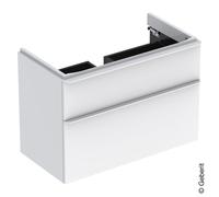 Geberit Meuble sous-vasque Smyle Square 88,4x61,7x47 cm blanc brillant 2 tiroirs