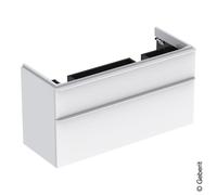 Geberit Meuble sous-lavabo Smyle Square 500.356.00.1 double 1184x617x470 mm 2 tiroirs blanc brillant